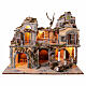 Scenografia quartiere stile 700 con fontana 87x95x47 cm presepe napoletano 10 cm  s1