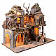 Scenografia quartiere stile 700 con fontana 87x95x47 cm presepe napoletano 10 cm  s4