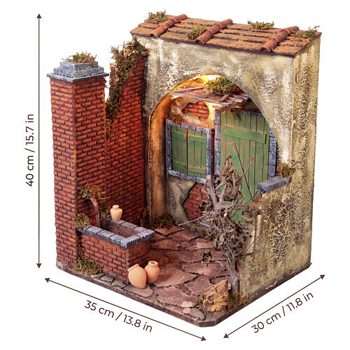 Portico con fontana 40x35x30 cm presepe napoletano 18 cm 2