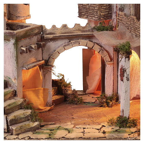 Casa stile arabo con fontana 43x70x40 cm presepe napoletano 8-10 cm 5