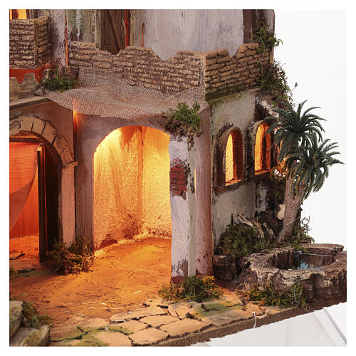 Casa stile arabo con fontana 43x70x40 cm presepe napoletano 8-10 cm 6