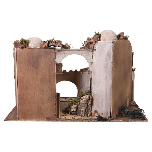 Casa stile arabo con fontana 43x70x40 cm presepe napoletano 8-10 cm 7