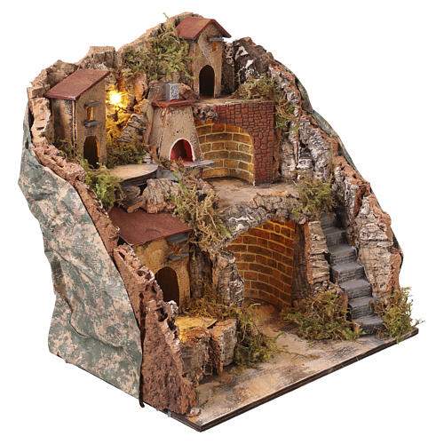 Scenografia con forno e scala 40x40x30 cm presepe napoletano 6-8 cm 4