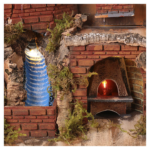 Borgo mulino e cascata 47x60x40 cm presepe napoletano 8-10 cm 3