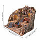 Borgo con asino mulino e macina 47x60x40 cm presepe napoletano 8-10 cm s2