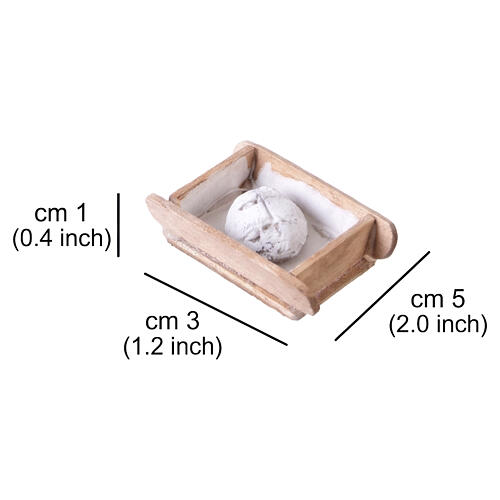 Due spaselle pane bianco 1x3x3 cm presepe napoletano 8-10 cm 2