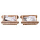 Due spaselle pane bianco 1x3x3 cm presepe napoletano 8-10 cm s1