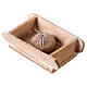 2er-Set flache Brotkörbe mit dunklem Brot 1x3x3 cm für neapolitanische Krippe mit 8-10 cm Figuren s3