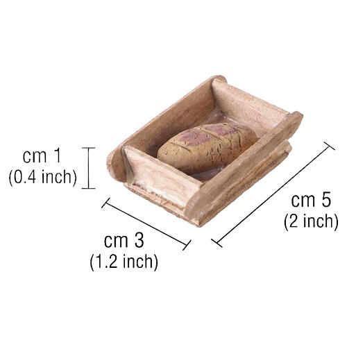 Conf. 2 pz spaselle pane scuro 1x3x3 cm presepe napoletano 8-10 cm 2