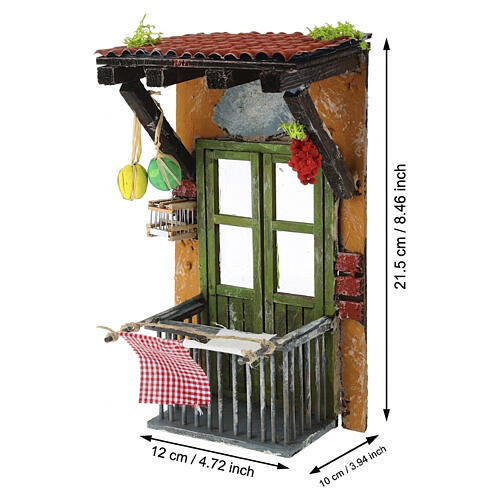 Balcony decorated with fruit, 20x10x10 cm, for Neapolitan Nativity Scene 10-12 cm 2