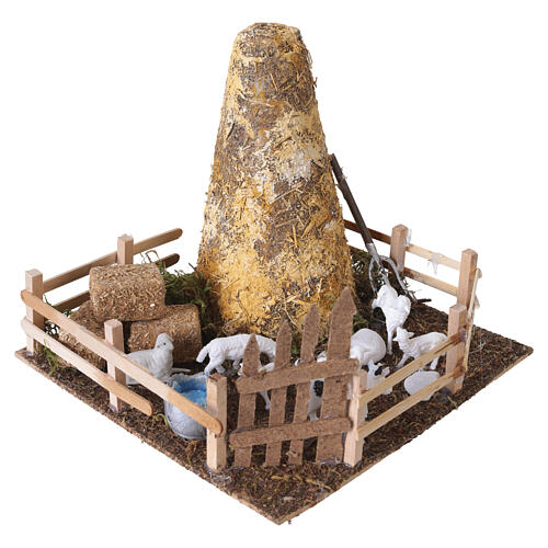 Fienile con recinto 15x15x15 cm presepe napoletano 6-8 cm 3