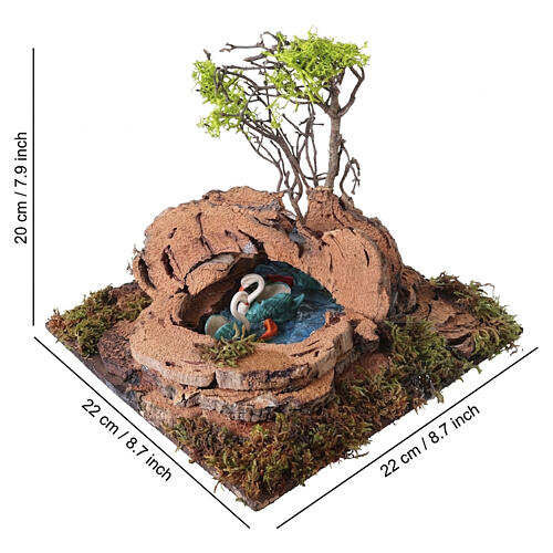 Large pond scene for 8 cm Neapolitan Nativity Scene, 20x20x20 cm 2