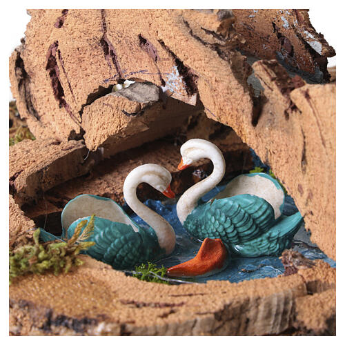 Large pond scene for 8 cm Neapolitan Nativity Scene, 20x20x20 cm 3