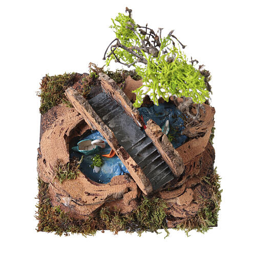 Large pond scene for 8 cm Neapolitan Nativity Scene, 20x20x20 cm 6