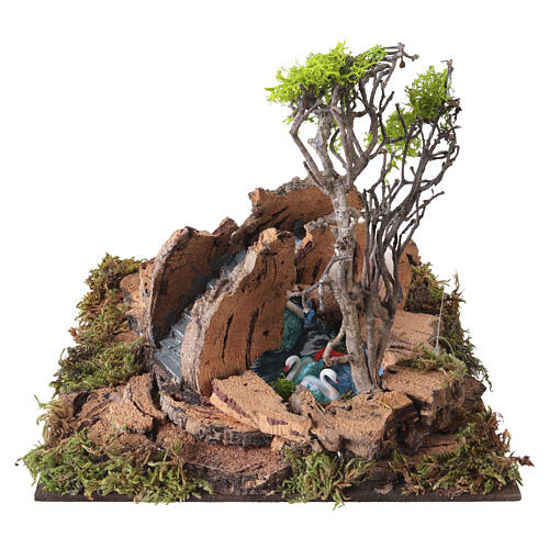 Cenário lagoa grande 20x20x20 cm presépio napolitano 8 cm 5