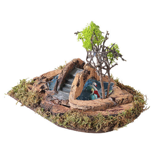Small pond scene for Neapolitan Nativity Scene, 10x20x17 cm, for 8 cm figures 4