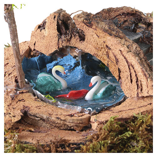Scène avec petit étang 10x20x17 cm crèche napolitaine 8 cm 3
