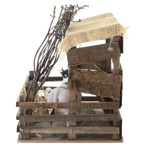 Recinto mucca e vitello 15x17x15 cm presepe napoletano 10 cm 5