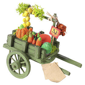Carro con ortaggi 7x7x10 cm presepe napoletano 8-10 cm