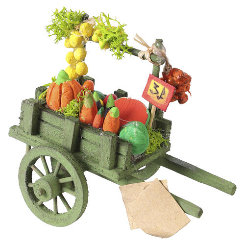Carro con ortaggi 7x7x10 cm presepe napoletano 8-10 cm 1