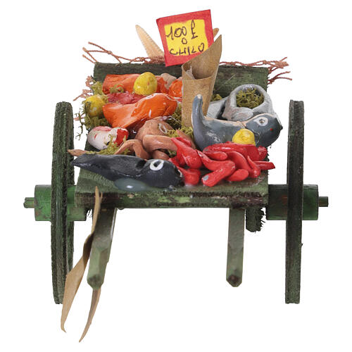 Carro pesce 5x7x13 cm presepe napoletano 10-12 cm 5