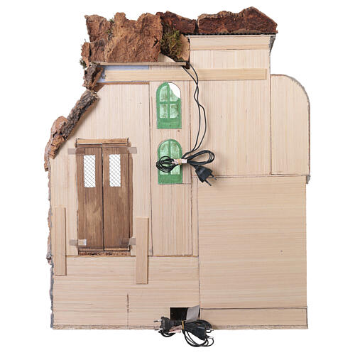Ingresso casa con portico finestrato 75x57x50 cm stile 700 presepe napoletano 16-18 cm 6