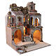 Mill and houses setting for 12 cm Neapolitan Nativity Scene, 65x50x45 cm, 18th-century style s4