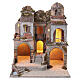 Scena mulino e case 65x50x45 cm stile 700 presepe napoletano 12 cm s1
