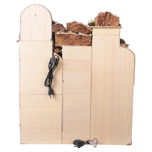 Aldeia com moinho e casas 65x50x45 cm estilo setecentista presépio napolitano 12 cm 5
