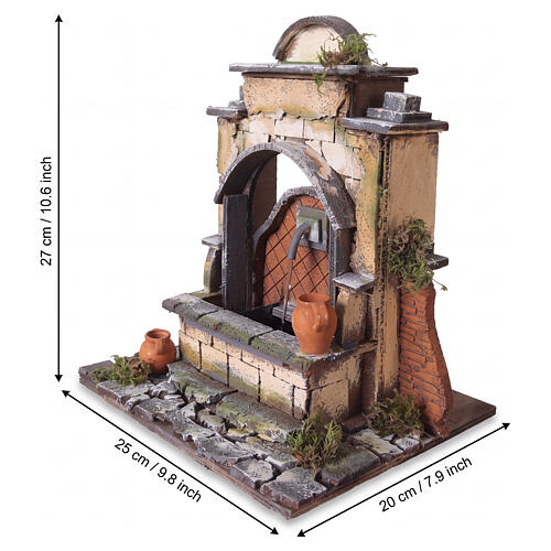 Fontana con arco 27x25x20 cm presepe napoletano 10 cm 2