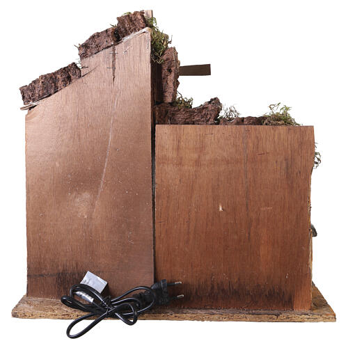 Mulino con carro e stalla 40x40x30 cm presepe napoletano 10-12 cm 7