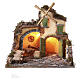 Mulino con carro e stalla 40x40x30 cm presepe napoletano 10-12 cm s1