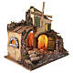Mulino con carro e stalla 40x40x30 cm presepe napoletano 10-12 cm s4
