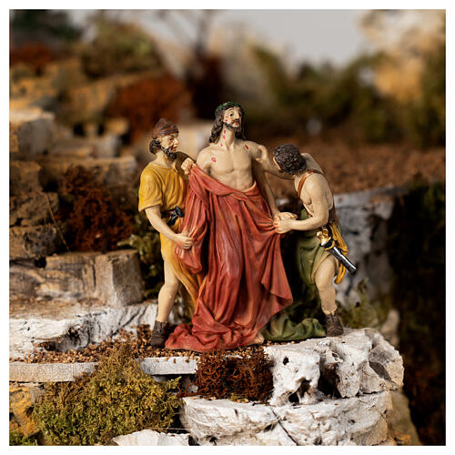 Borgo presepe pasquale scena Crocifissione e Resurrezione con statue 35x50x40 cm MODULO 8 2