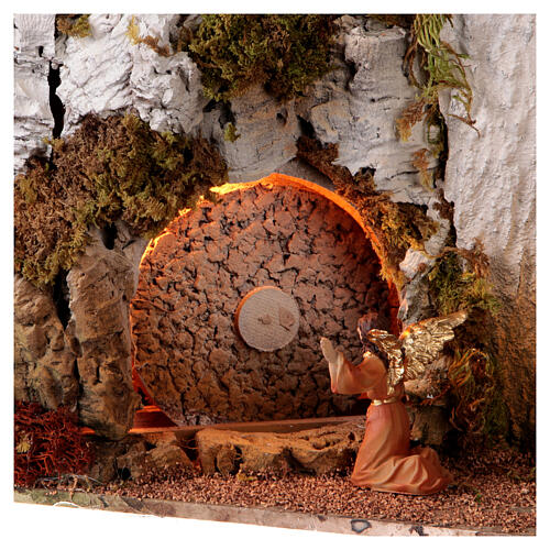 Borgo presepe pasquale scena Crocifissione e Resurrezione con statue 35x50x40 cm MODULO 8 8
