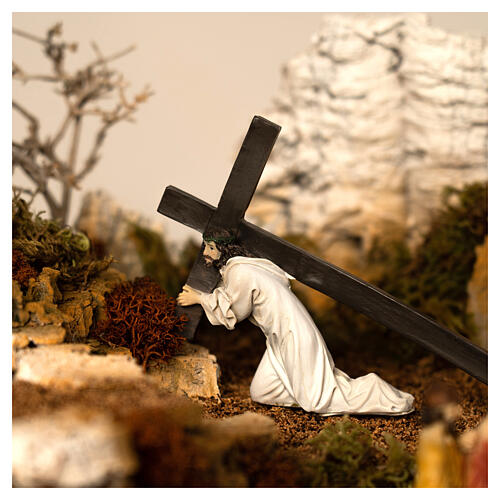 Easter Nativity Village, Crucifixion and Resurrection Scene with 9 cm Statues 35x50x40 cm MODULE 8 7