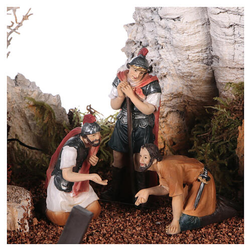 Borgo Incoronazione di spine flagellazione presepe Pasquale con statue 45x60x40 cm MODULO 7 5