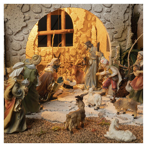 Annunciazione e Natività presepe Pasquale con statue 40x60x30 cm MODULO 1 4