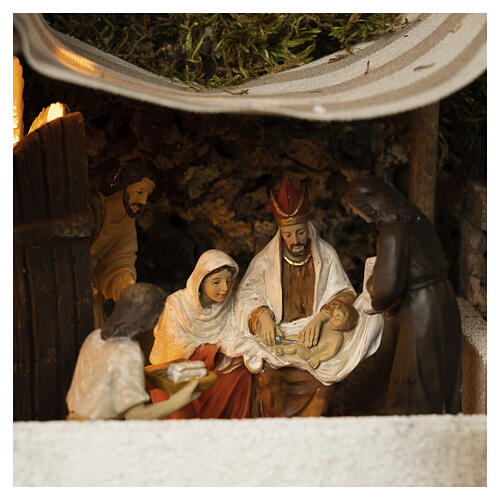 Battesimo e Nozze di Cana 35x60x40 cm presepe pasquale con statue 9 cm MODULO 3 2