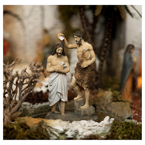 Battesimo e Nozze di Cana 35x60x40 cm presepe pasquale con statue 9 cm MODULO 3 3