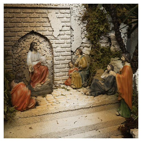 Baptism and Wedding at Cana 35x60x40 cm Easter nativity with 9 cm statues, MODULE 3 5