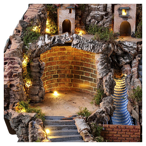Neapolitan Nativity village with millstone, 50x60x60 cm, for 8-10 cm figures 6