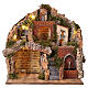 Aldeia com escadas e fonte 45x35x30 cm para presépio napolitano 8-10 cm s1