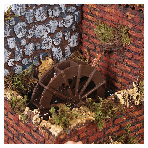 Mulino ad acqua 17x20x17 cm presepe napoletano 10 cm 2