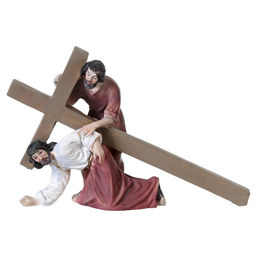 Gesù porta la croce con soldato romano presepe pasquale 9 cm 5