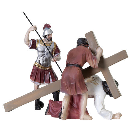 Gesù porta la croce con soldato romano presepe pasquale 9 cm 6