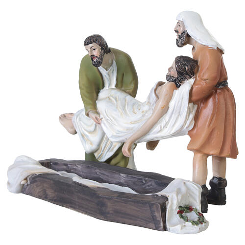 Deposizione di Gesù nel sepolcro presepe pasquale 9 cm 3