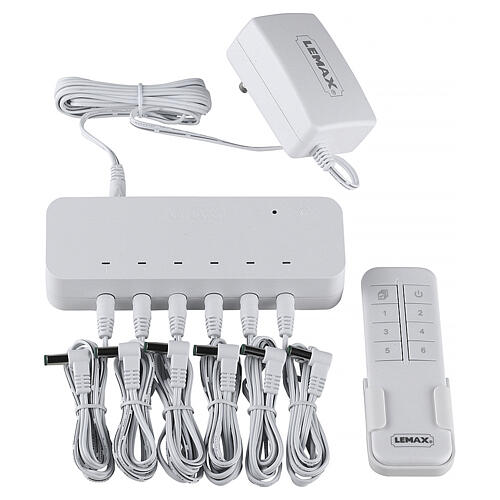 Centralina e telecomando Lemax con adattatore europeo 4.5V 2000mA bianco - 54521 1