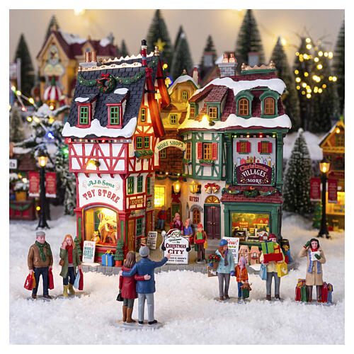 Christmas City facciata illuminata Lemax 27x27x11 cm - 15739 2