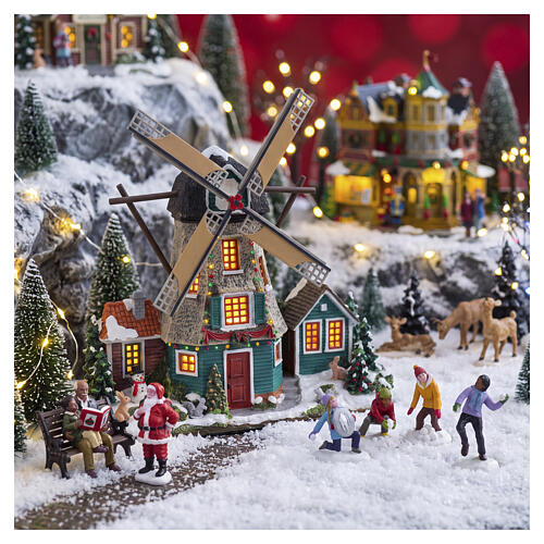 Windmill mulino a vento illuminato Lemax 28x29x10 cm batteria - 25333 2